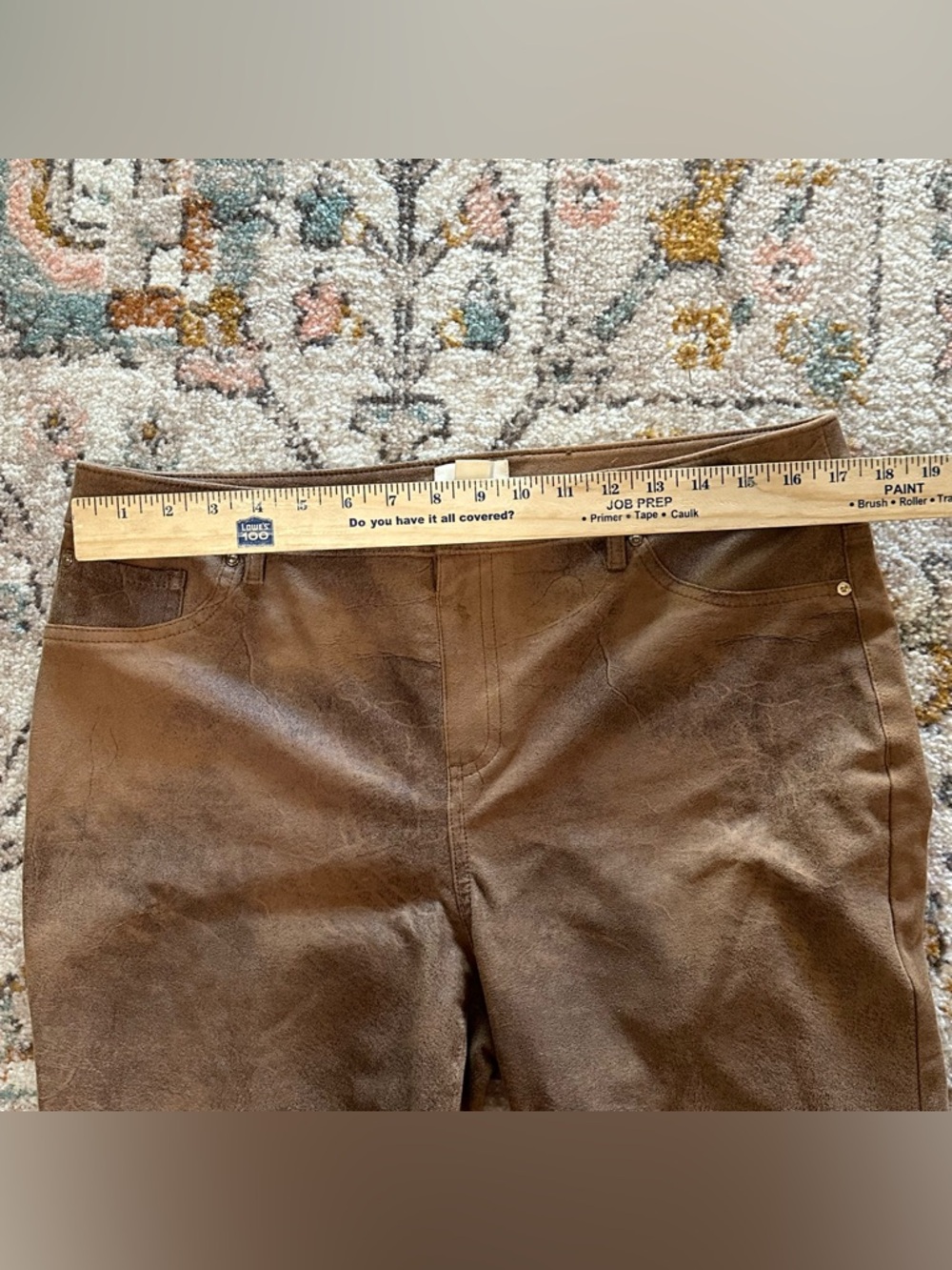Chicos brown faux suede leather pants women’s 1.5 US 8-10 M Cowgirl festival - Picture 7 of 7